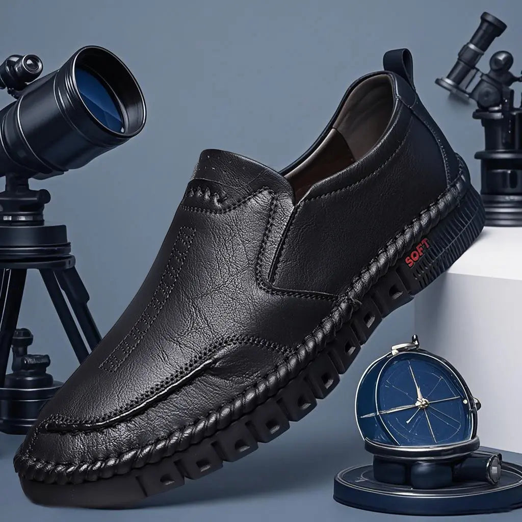 【39-44】Lekkie Męskie Półbuty Skórzane Antypoślizgowe Wygodne Buty Codzienne