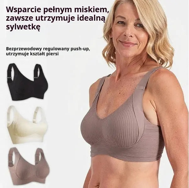 【Zestaw 4 szt.】Bezszwowy biustonosz bez fiszbin dla kobiet 【40–95 kg】