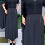 【M-5XL】Modna, drapowana spódnica damska z szerokimi nogawkami i wysokim stanem