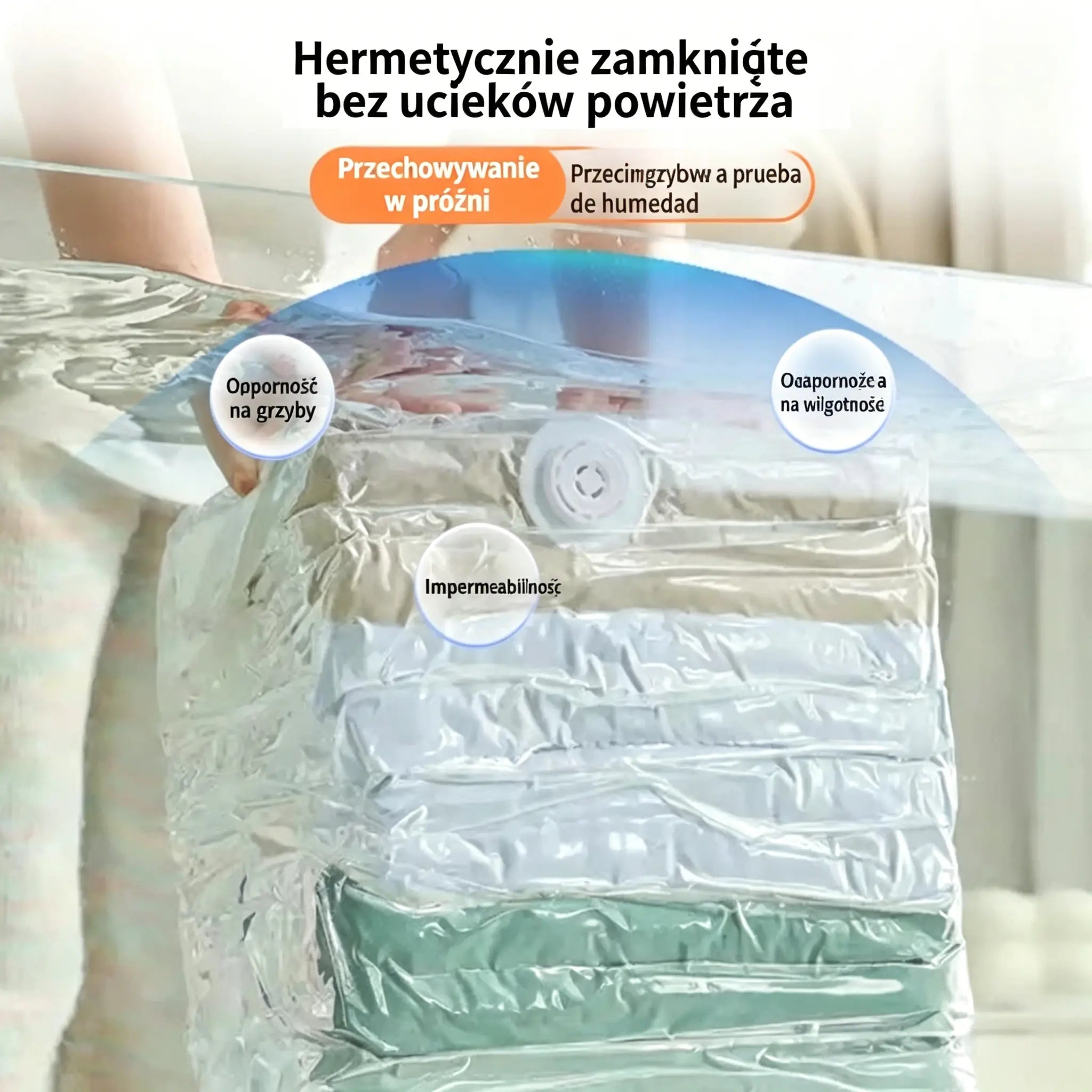 (Opakowanie 5 sztuk) Duże kompresowalne worki próżniowe do przechowywania