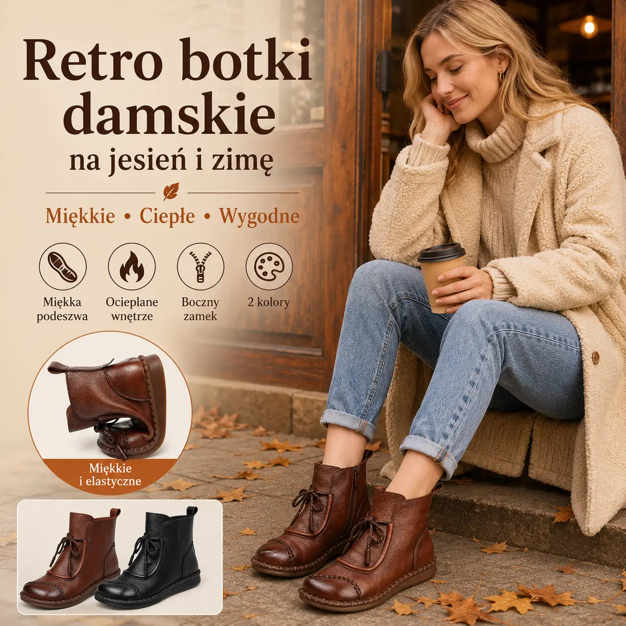 【Rozmiary 35-40】🌷👢Przedsprzedaż wczesną jesienią🎉 Damskie buty retro wykonane z miękkiej skóry