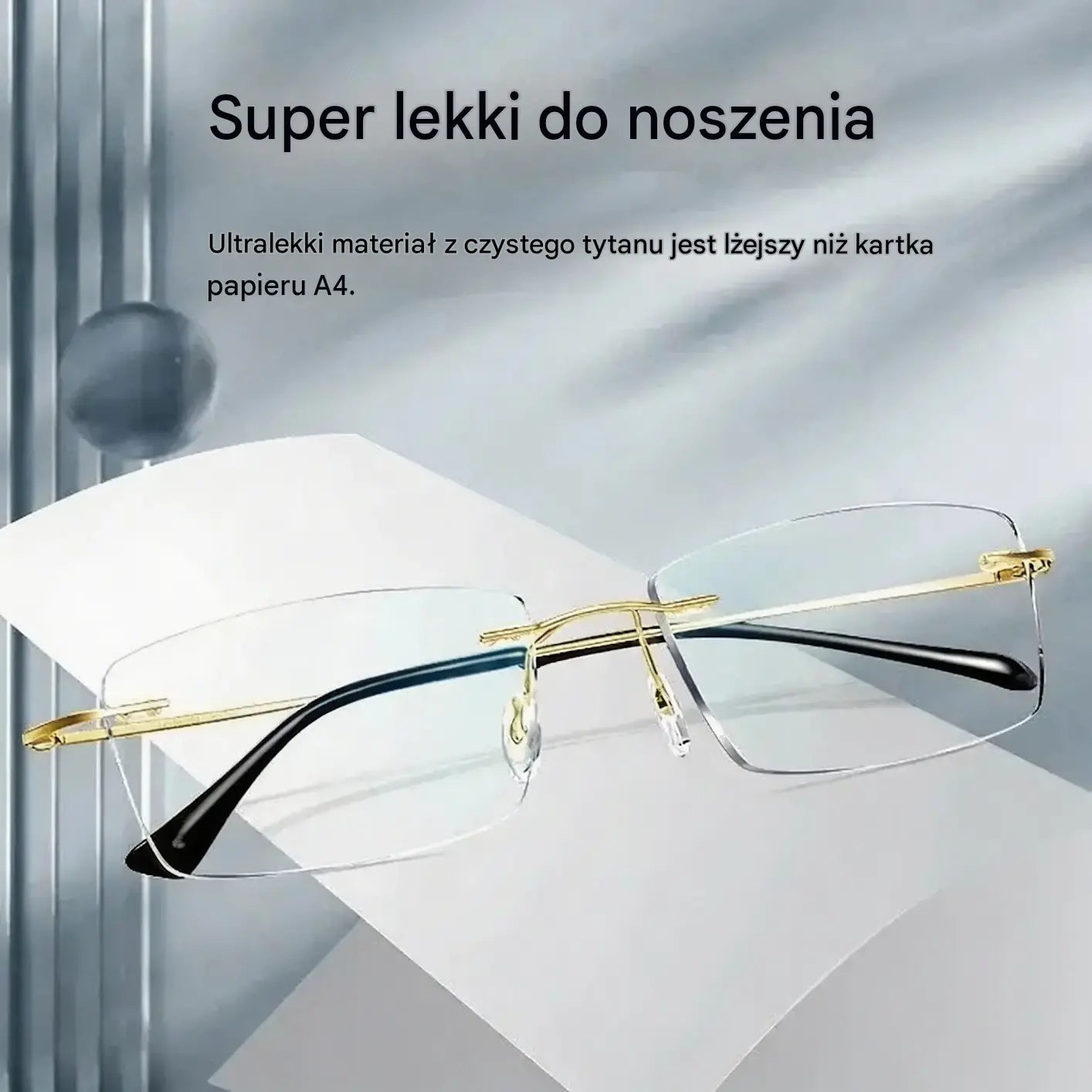 👓 Wysokiej jakości, niezwykle lekkie i przejrzyste profesjonalne okulary bezramkowe z ochroną przed niebieskim światłem. Wzornictwo unisex.