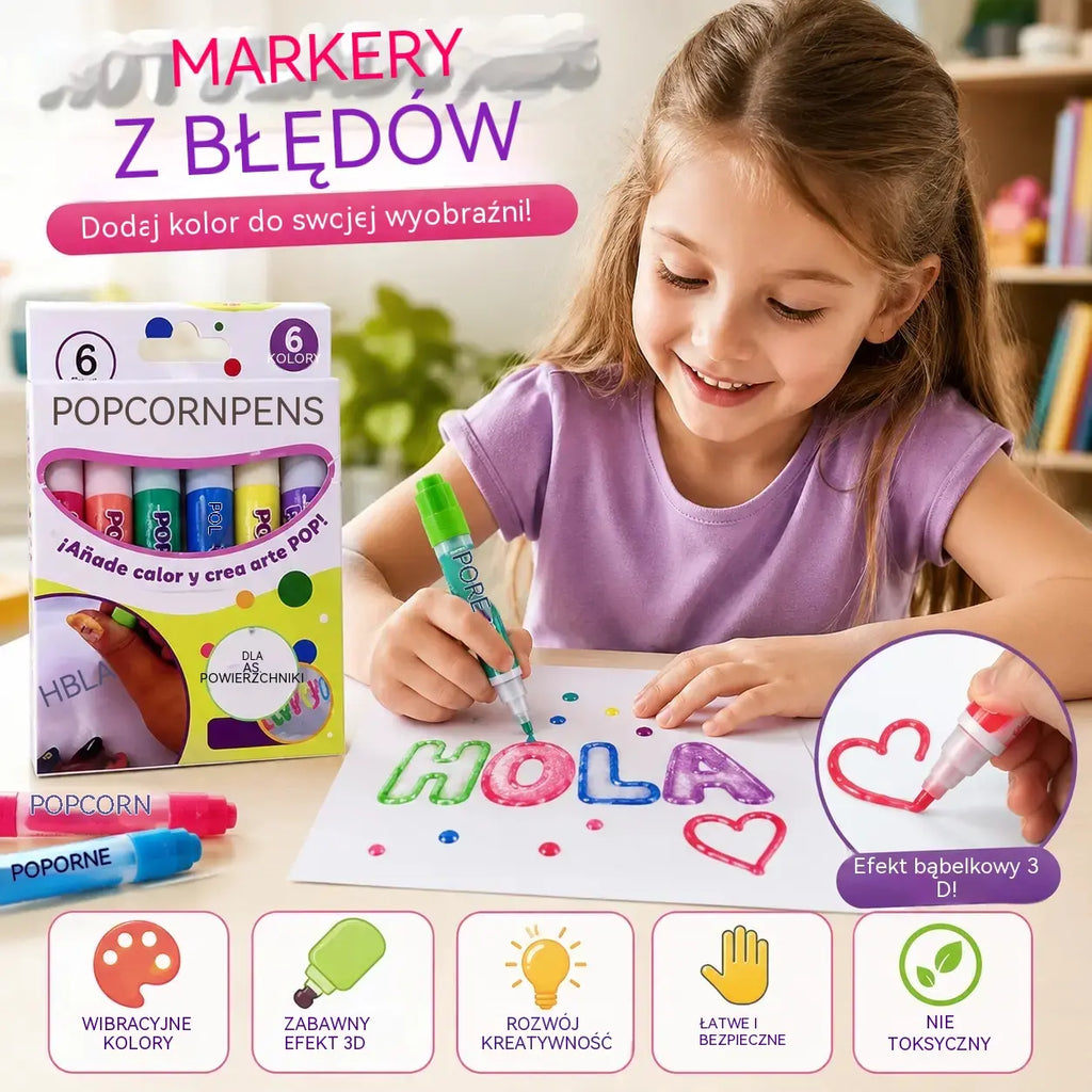【Kup 1, drugi gratis】Długopis do druku 3D dla dzieci: Rysowanie wypukłych wzorów z efektem popcornu (DIY)