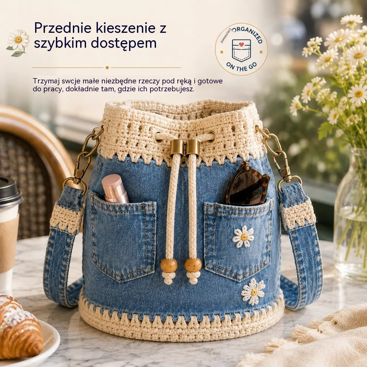 45% OFF!  Tkana torba jeansowa w stylu boho, która dopełni każdą stylizację ✨