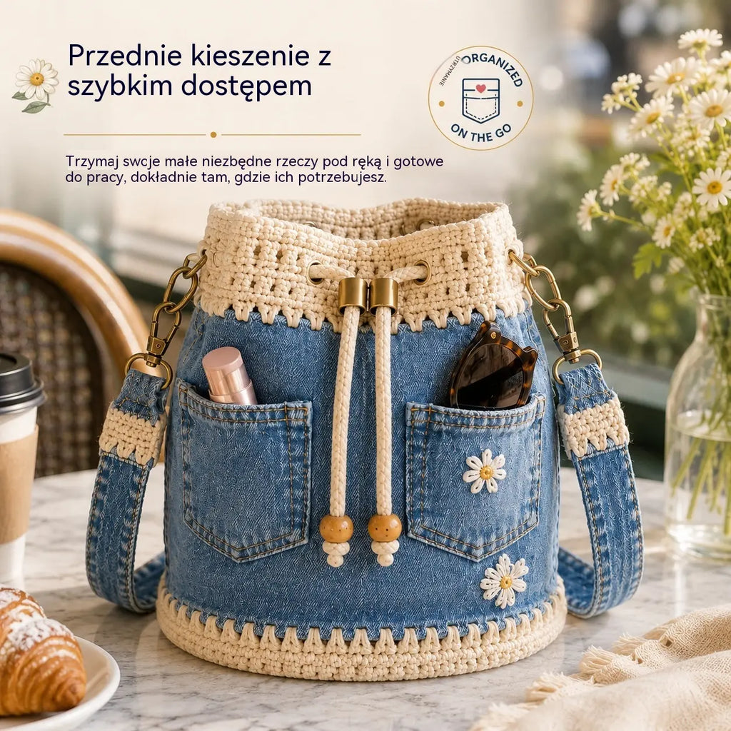 45% OFF!  Tkana torba jeansowa w stylu boho, która dopełni każdą stylizację ✨