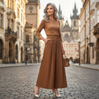 【M-5XL】Eleganckie spodnie damskie plisowane z wysokim stanem i szerokimi nogawkami