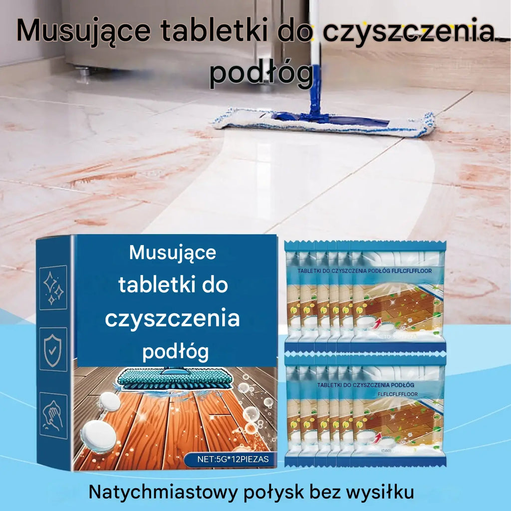 【24 tabletki】 Musujące tabletki do mycia podłóg – natychmiastowy blask bez wysiłku