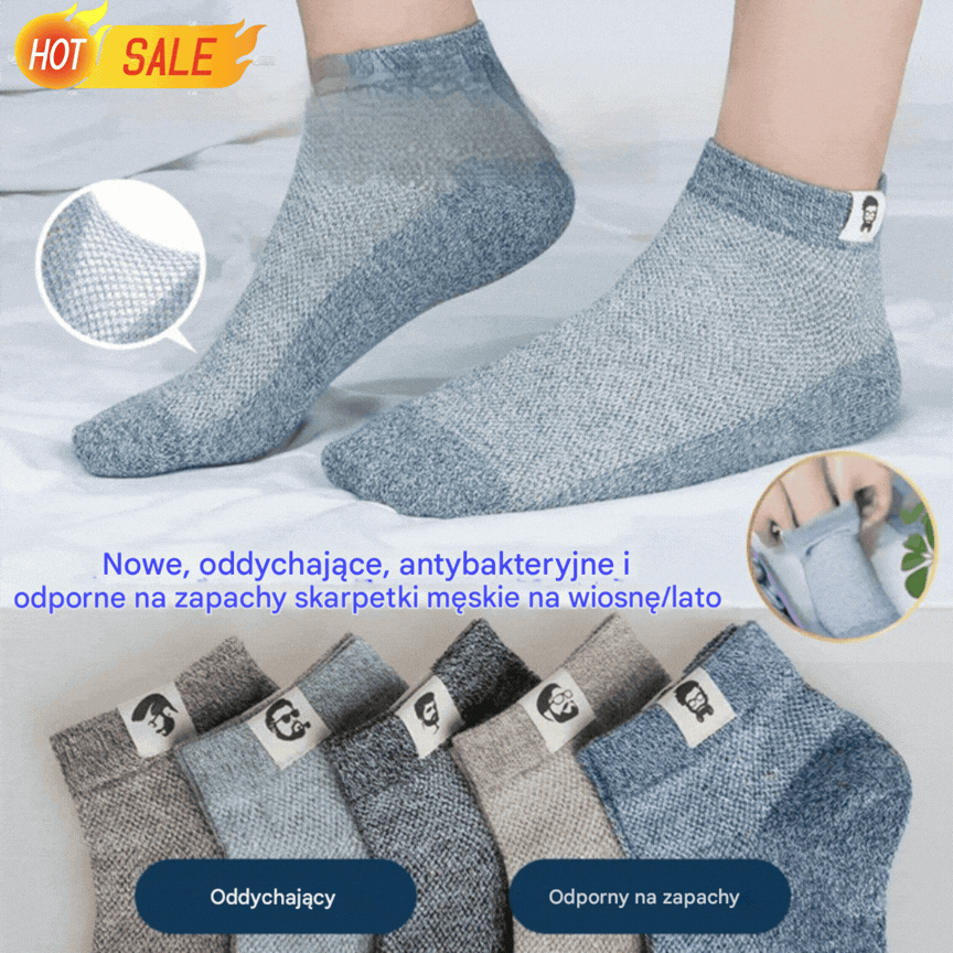 🔥Kup 5, a 5 dostaniesz gratis⚡【10 par】🧦Oddychające, antybakteryjne i antyzapachowe skarpetki męskie, nowość na rok 2026, wiosna/lato