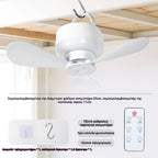 ⏰ Oferta limitowana: Wentylator sufitowy z akumulatorem i oświetleniem LED!