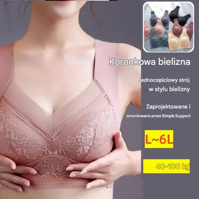 【Kup 2, a otrzymasz 2 gratis】Ostatni dzień promocji!【40-110 KG】Damski wygodny, bezszwowy koronkowy biustonosz