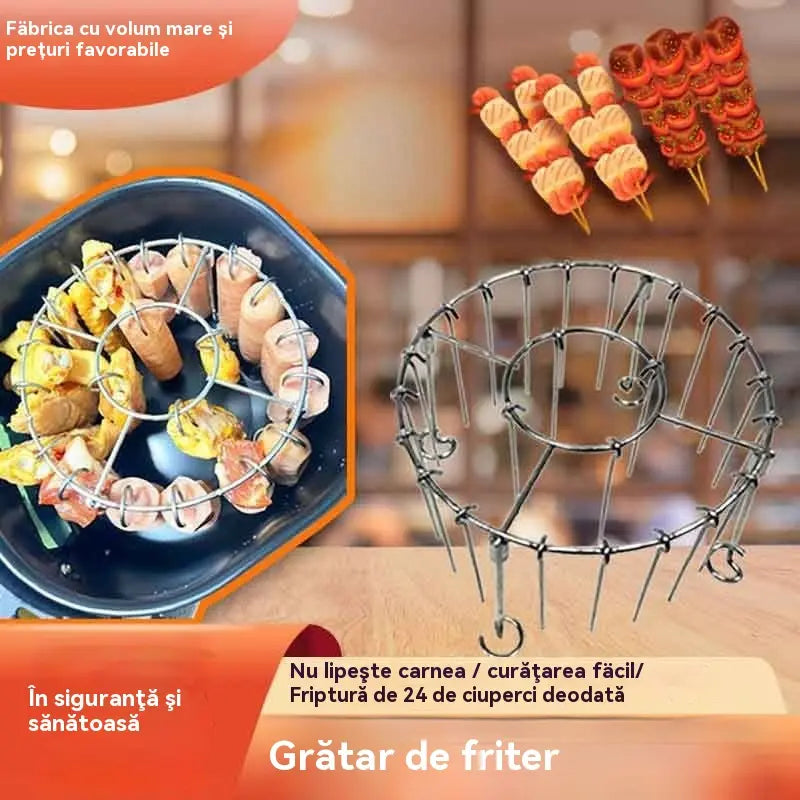 Grill ze stali nierdzewnej 304 z 24 szpikulcami do piekarnika z gorącym powietrzem