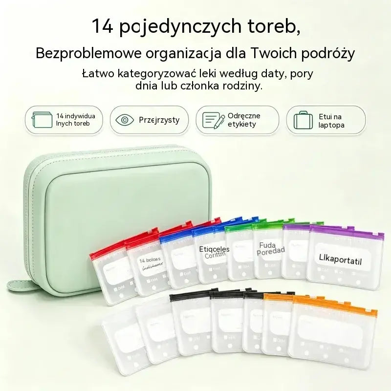 💊 Wodoodporna torba na leki – przenośny organizer na lekarstwa i akcesoria, idealny w podróży, w domu i na co dzień.