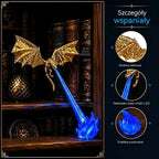 🐉🔥 Lampa LED 3D z ziejącym ogniem smokiem | Dekoracja biblioteczna z fantazją i blaskiem