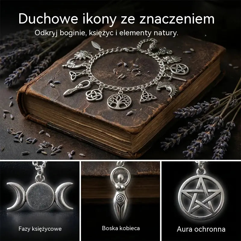 Kup 1, drugą otrzymasz GRATIS!  Regulowana bransoletka vintage z mistycznymi zawieszkami dla kobiet
