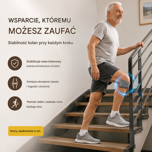 4 sztuka 99 zł🏃‍♀️ Sportowa orteza na kolano👉 Kolano potrzebuje czasu. Ta taśma Ci go zapewni.