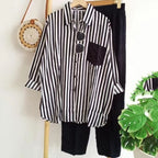 🌸[S-5XL]  Damski prążkowany casualowy komplet dwuczęściowy (wiosna–lato)