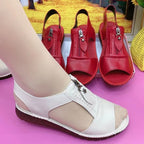 🔥【Zniżka ograniczona czasowo-50% OFF】【Rozmiary 35-43】🔥2026 Nowe płaskie sandały z prawdziwej skóry, antypoślizgowe, miękka podeszwa