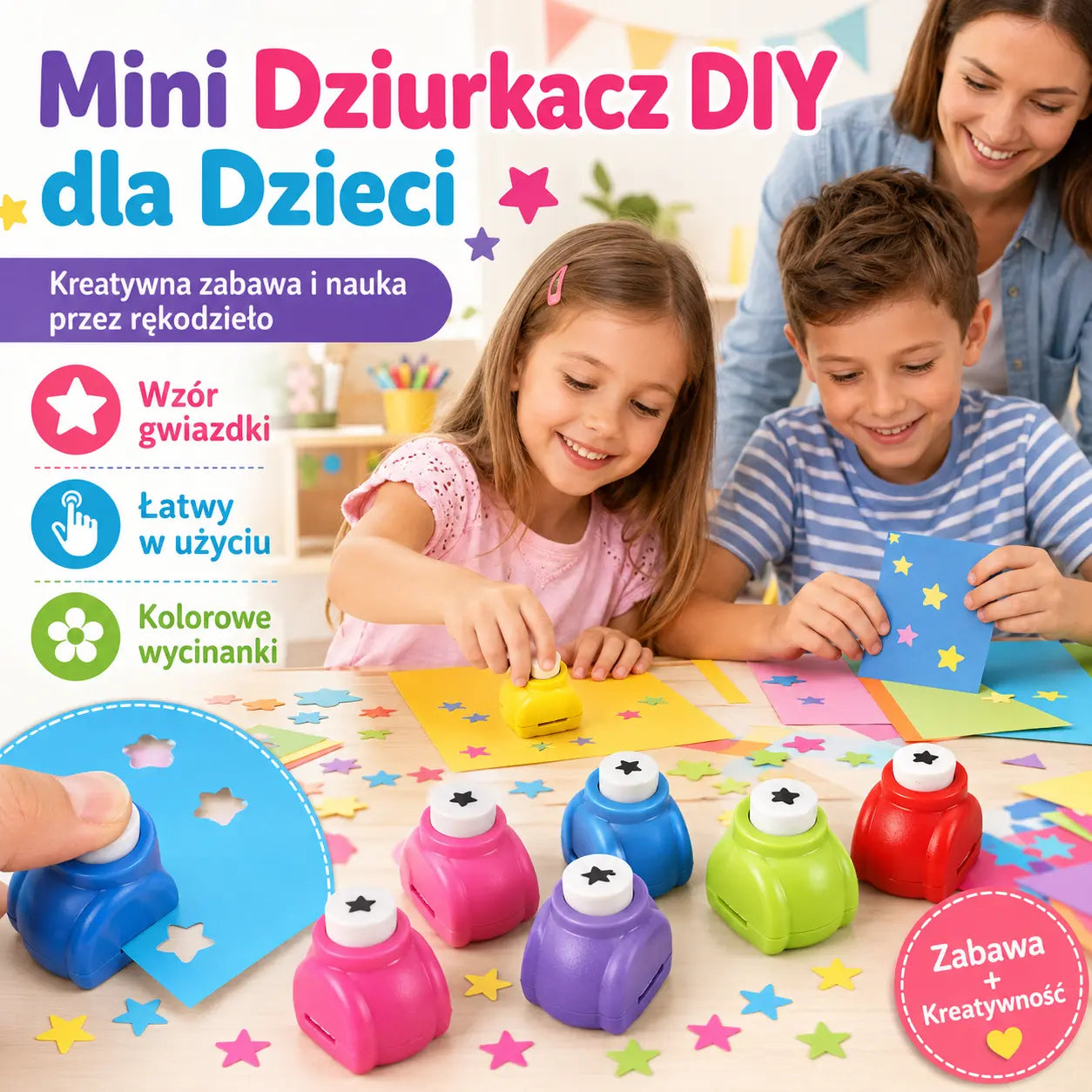 Dziurkacz do kwiatów dla dzieci, zabawka edukacyjna, dziurkacz do majsterkowania