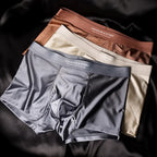 【S-3XL】Pakiet 6 sztuk【50% zniżki】10A Antybakteryjne bokserki męskie z kroczem, oddychające, gładkie, bezszwowe, z jedwabiu lodowego, luksusowa satynowa bielizna