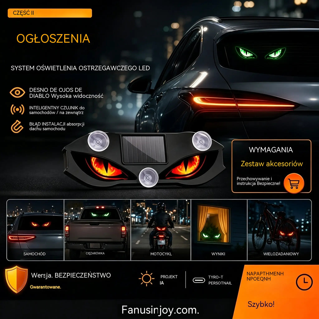 【1+1 Gratis】Solarny LED samochodowy sygnalizator ostrzegawczy