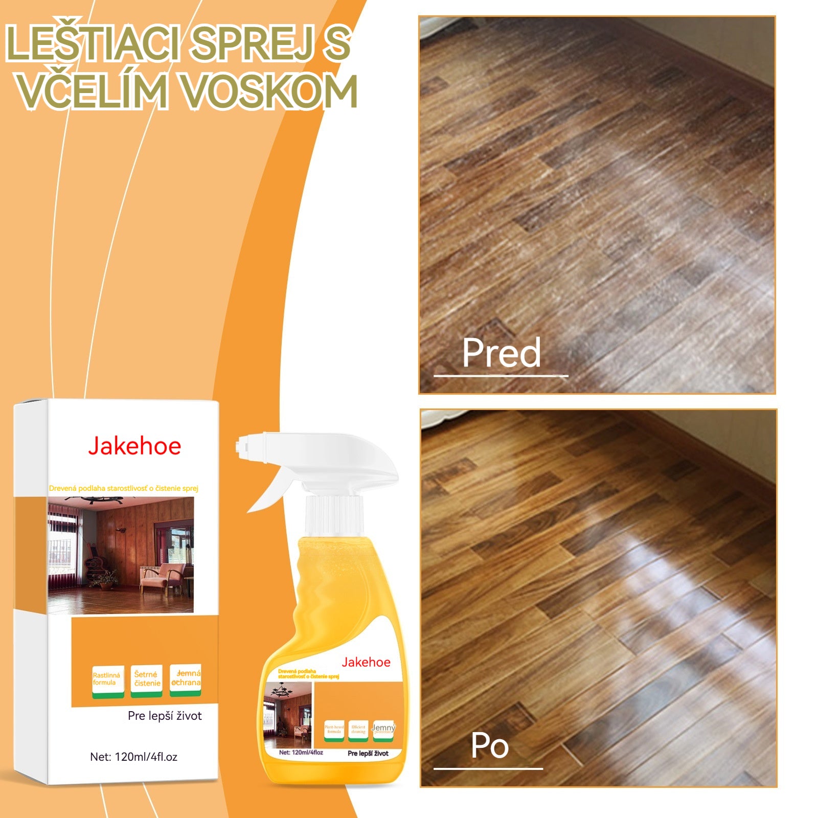 👍🍯Spray do polerowania drewna z woskiem pszczelim 120 ml (zawiera gąbkę i ręcznik) do pielęgnacji mebli, zapobiegania pęknięciom i ochrony farby.