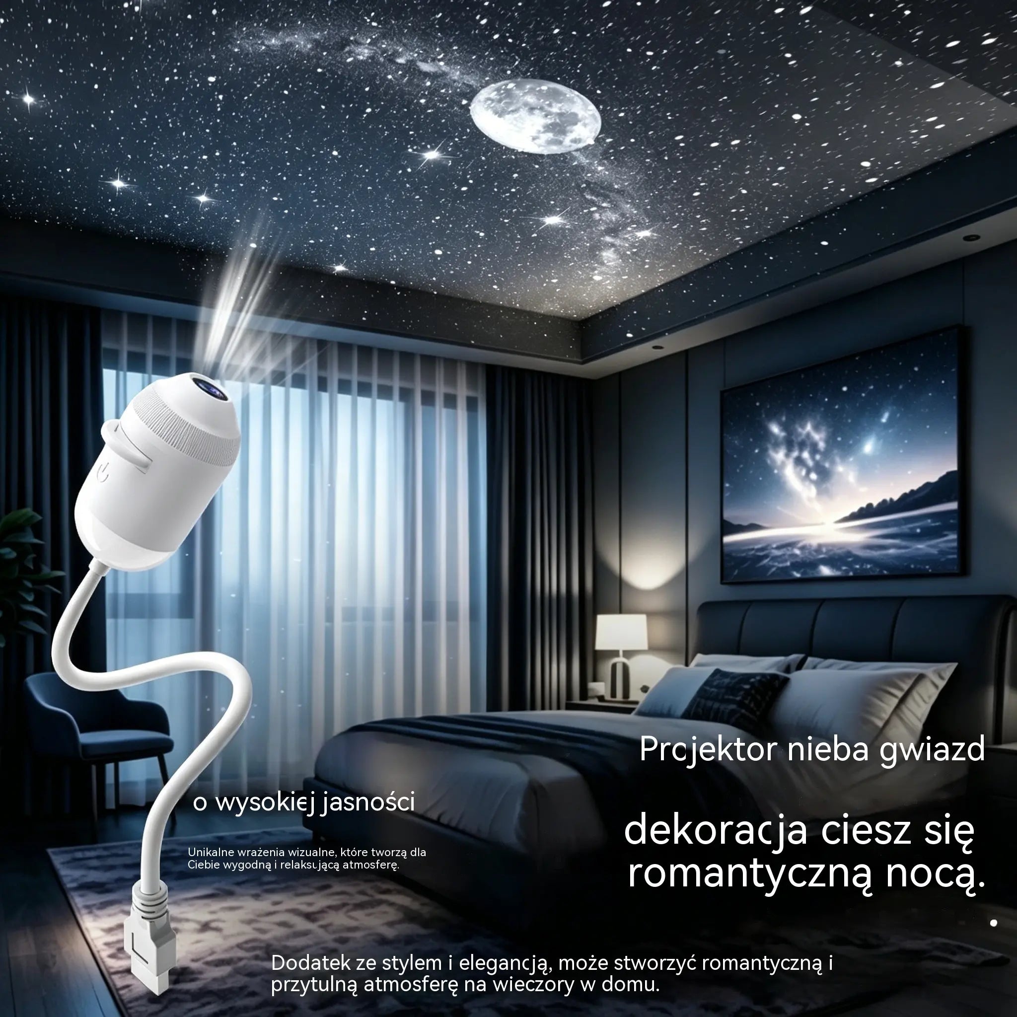 💡 Inteligentna projekcja nowej generacji: dynamiczna, inteligentna projekcja holograficzna 5D w wysokiej rozdzielczości.