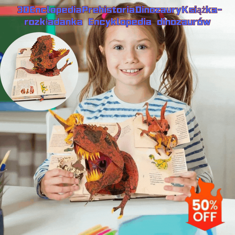 【49% OFF】📕 3DEnclopediaPrehistoriaDinozauryKsiążka-rozkładanka Encyklopedia dinozaurów