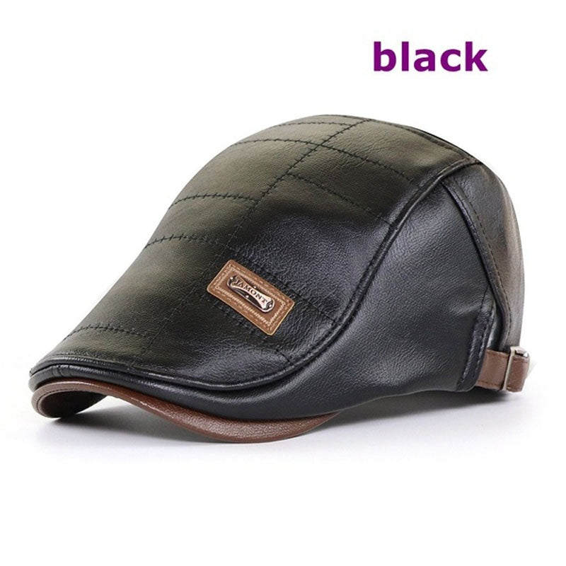 🧢Nowy, wysokiej jakości, skórzany beret na jesień i zimę w stylu retro