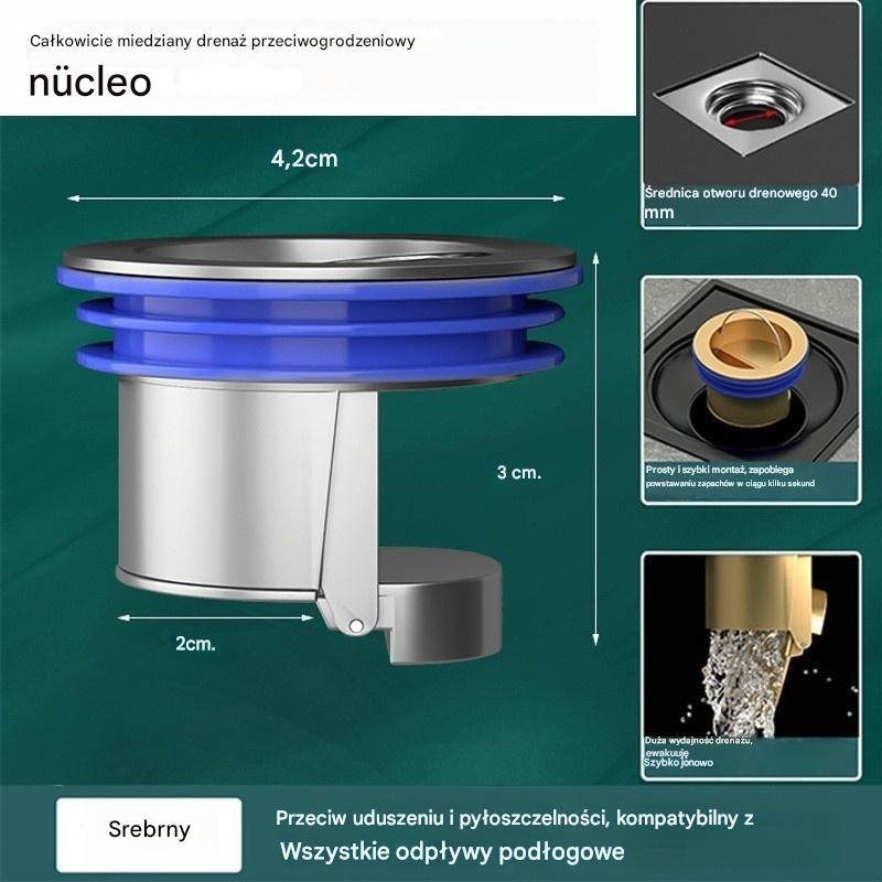 [Kup jeden, a drugi dostaniesz gratis] Uniwersalny mosiężny odpływ podłogowy z rdzeniem pochłaniającym zapachy