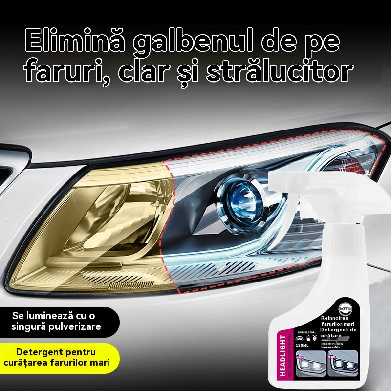🔧🚗【Zniżka -50%】Płyn do naprawy reflektorów – bez szlifowania (spryskiwanie, czyszczenie, polerowanie)