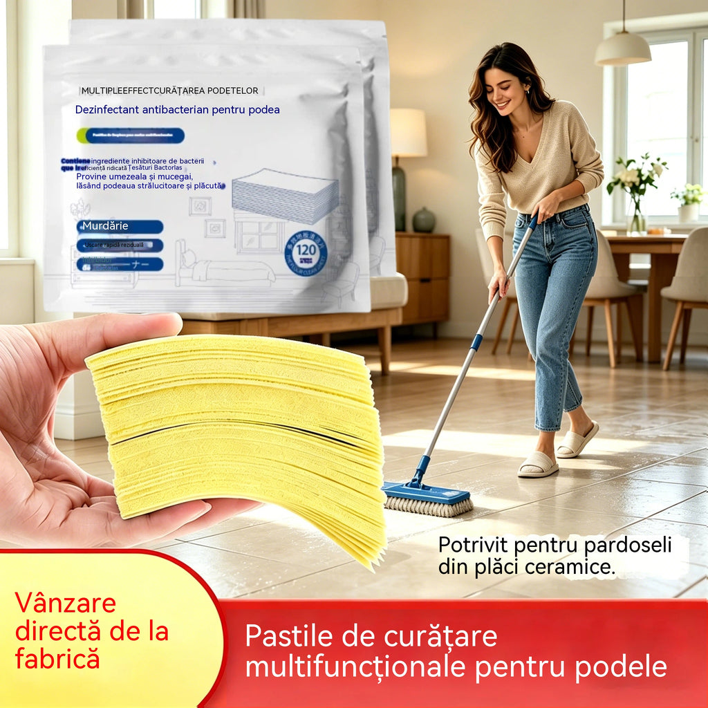 240 de tablete de curățare multifuncționale, antibacteriene și dezodorizante | Potrivite pentru parchet, pardoseli laminate, gresie și pereții rulotelor