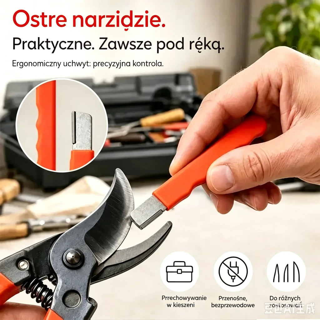 Przenośna ostrzałka do noży i nożyczek – Przywraca ostrość w zaledwie kilka sekund