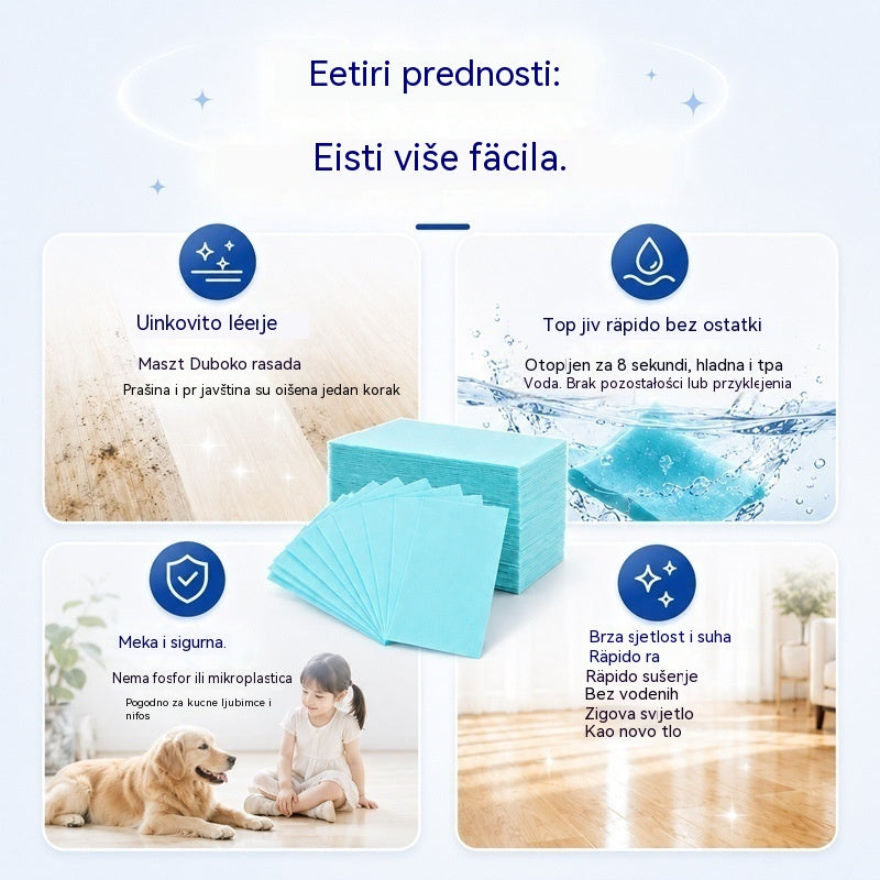💦🏡【3 opakowania, łącznie 90 sztuk】Rozpuszczalne w wodzie ściereczki do mycia podłóg