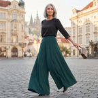 【M-5XL】Eleganckie spodnie damskie plisowane z wysokim stanem i szerokimi nogawkami