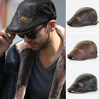 🧢Nowy, wysokiej jakości, skórzany beret na jesień i zimę w stylu retro