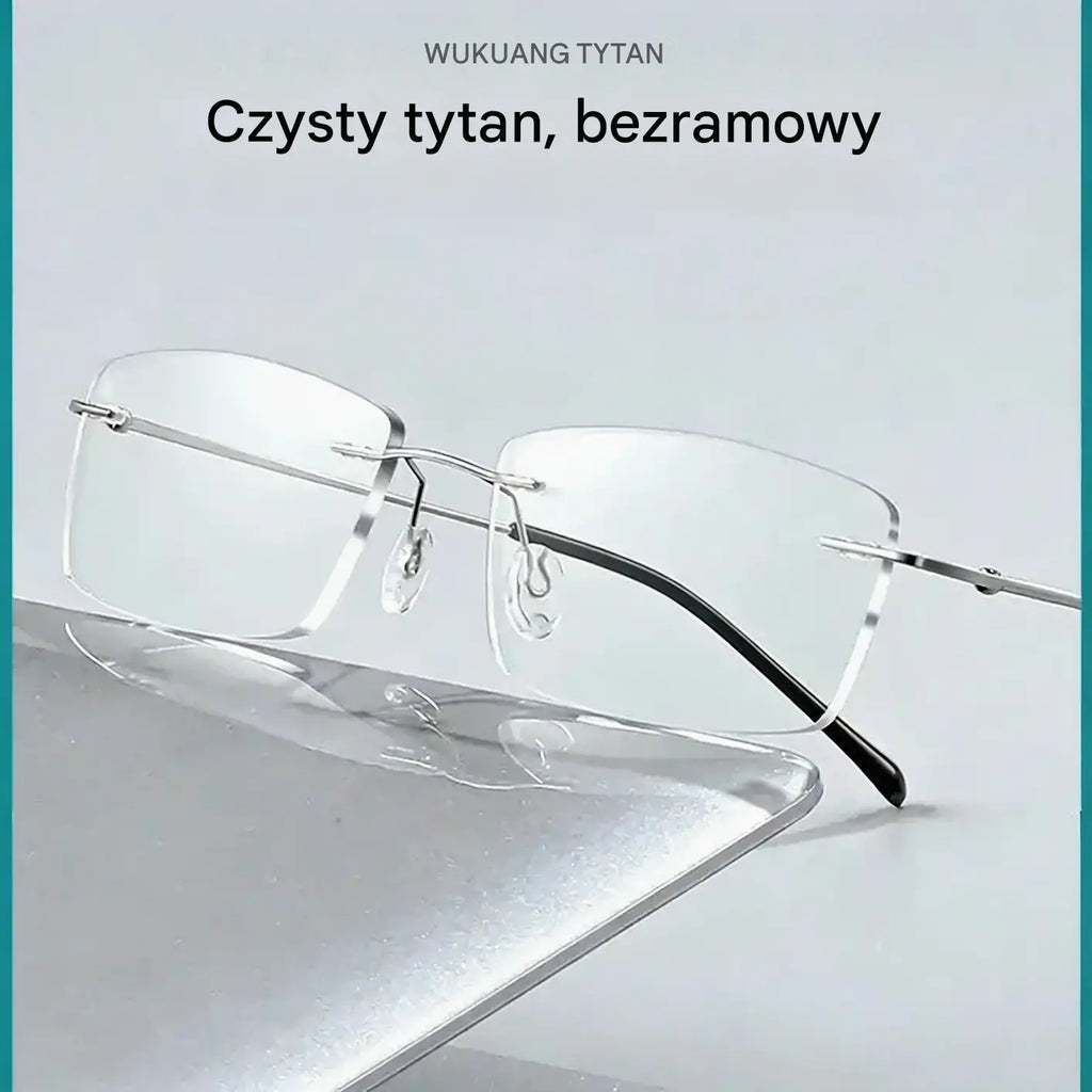 👓 Wysokiej jakości, niezwykle lekkie i przejrzyste profesjonalne okulary bezramkowe z ochroną przed niebieskim światłem. Wzornictwo unisex.