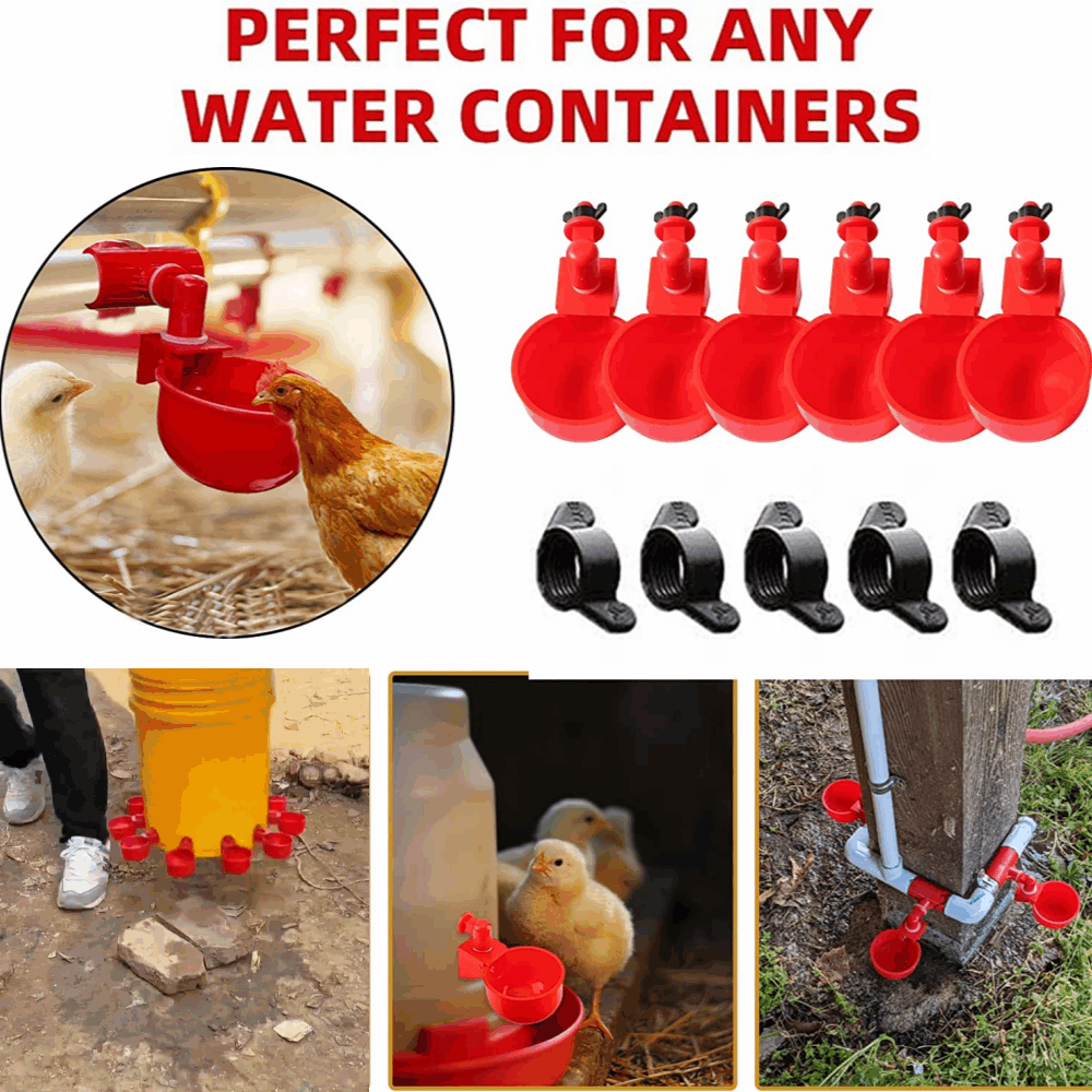 🦆🐔 Oferta ograniczona czasowo: 50% zniżki! 【10 sztuk】Automatyczne poidła dla drobiu