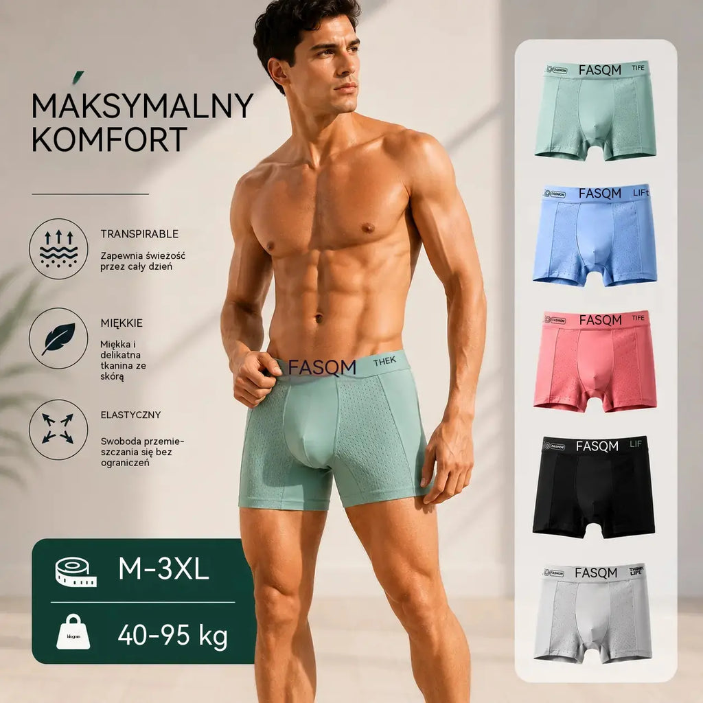 【Kup 3, otrzymaj 3 gratis】【L-4XL】Męskie bokserki z oddychającej siateczki