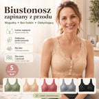 【3-częściowy zestaw】Biustonosz damski bez fiszbin z guzikami z przodu 【40-100 kg】