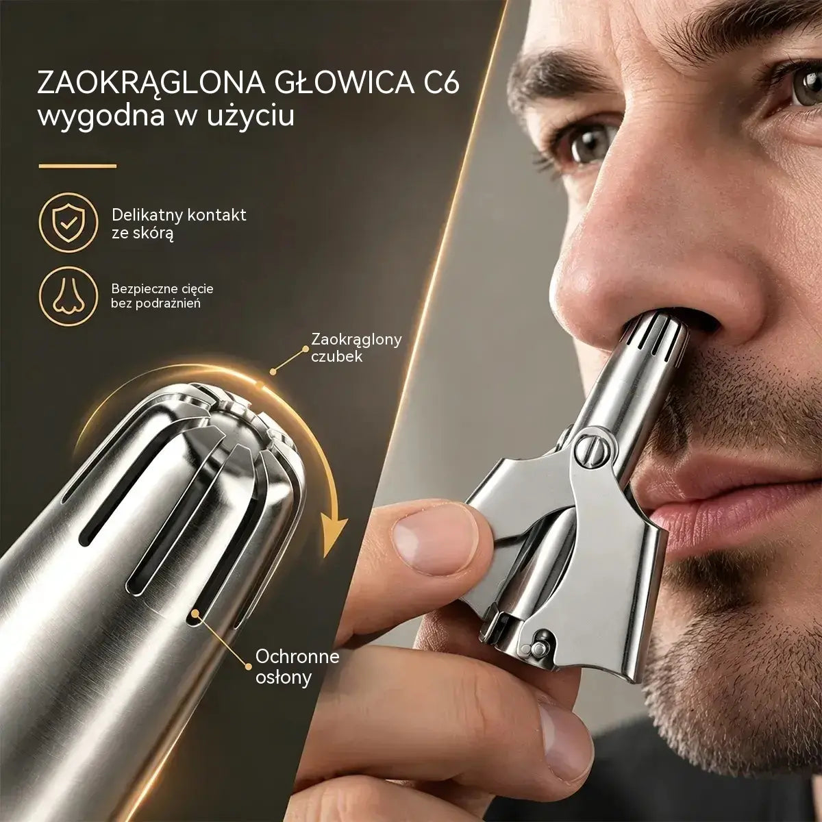 【2 sztuki】Ręczny mechaniczny trymer do włosów w nosie w stylu vintage.