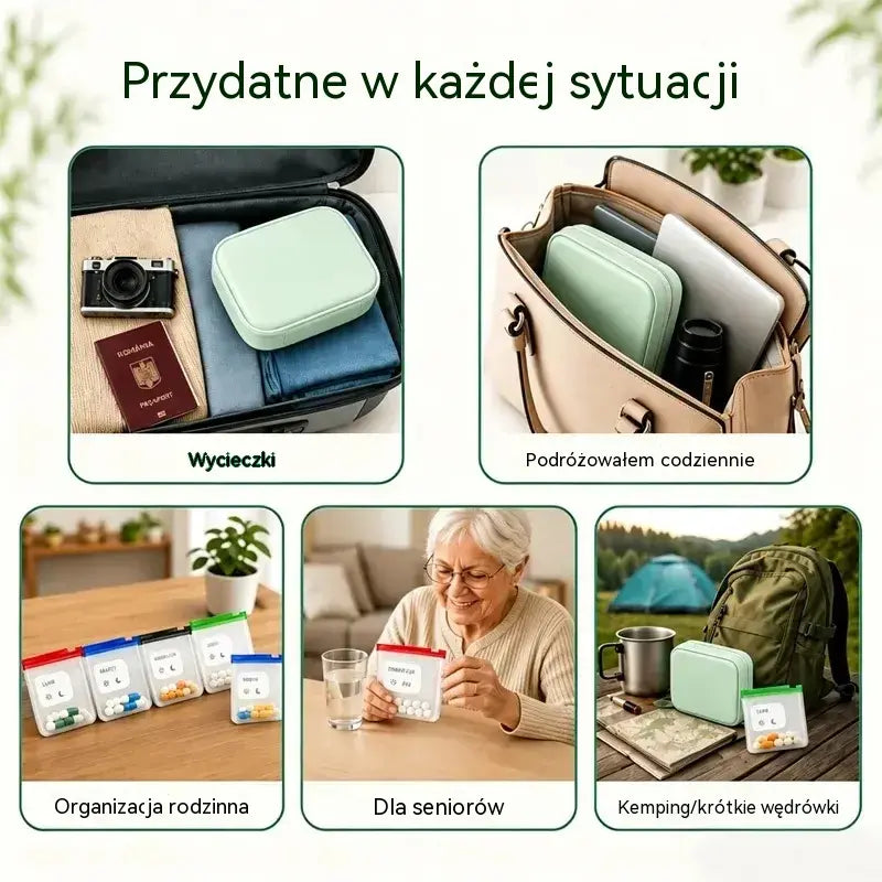 💊 Wodoodporna torba na leki – przenośny organizer na lekarstwa i akcesoria, idealny w podróży, w domu i na co dzień.