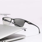 Nowe okulary do czytania półoprawkowe dla osób w średnim i starszym wieku, z funkcją zoom, multifocal, światłoczułe, fotochromowe i blokujące niebieskie światło