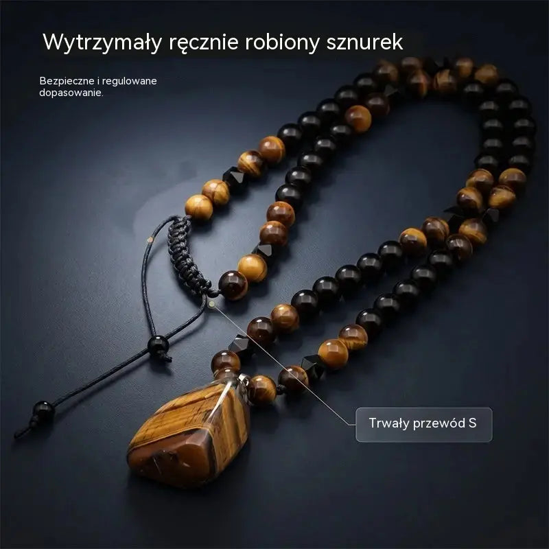 🐯Oferta ograniczona czasowo: 50% zniżki! Męski naszyjnik z naturalnych koralików tygrysiego oka