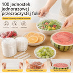 【200 sztuk】Jednorazowa przezroczysta folia, idealna do pojemników i żywności. Pasuje idealnie, zapewnia dobre uszczelnienie i jest łatwy w użyciu.