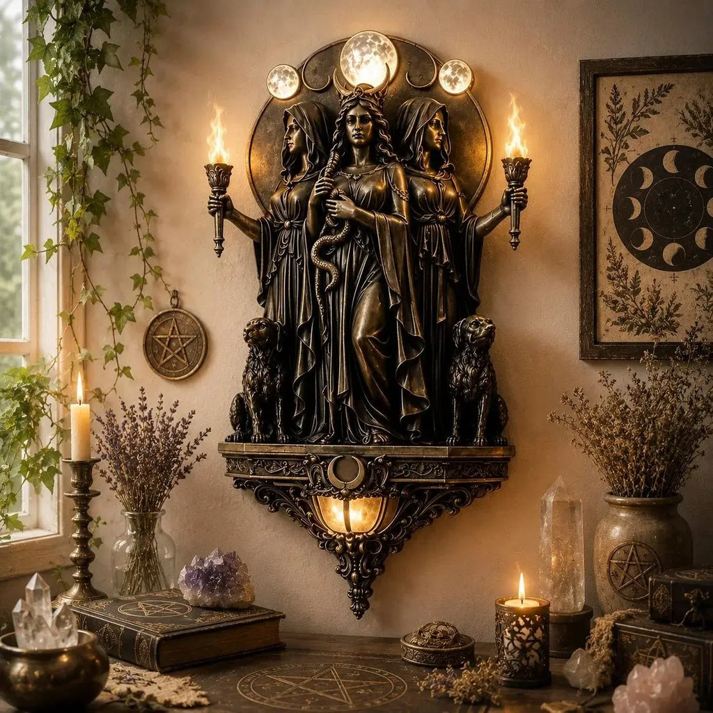🌙Lampa ścienna LED z trzema boginiami Hekate – lampa ścienna w stylu WIKA