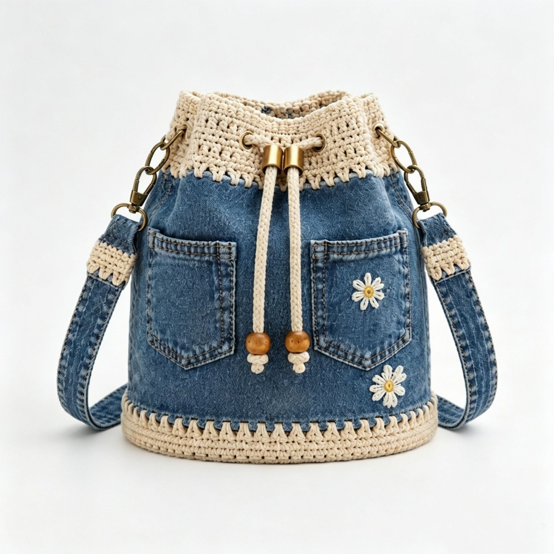45% OFF!  Tkana torba jeansowa w stylu boho, która dopełni każdą stylizację ✨