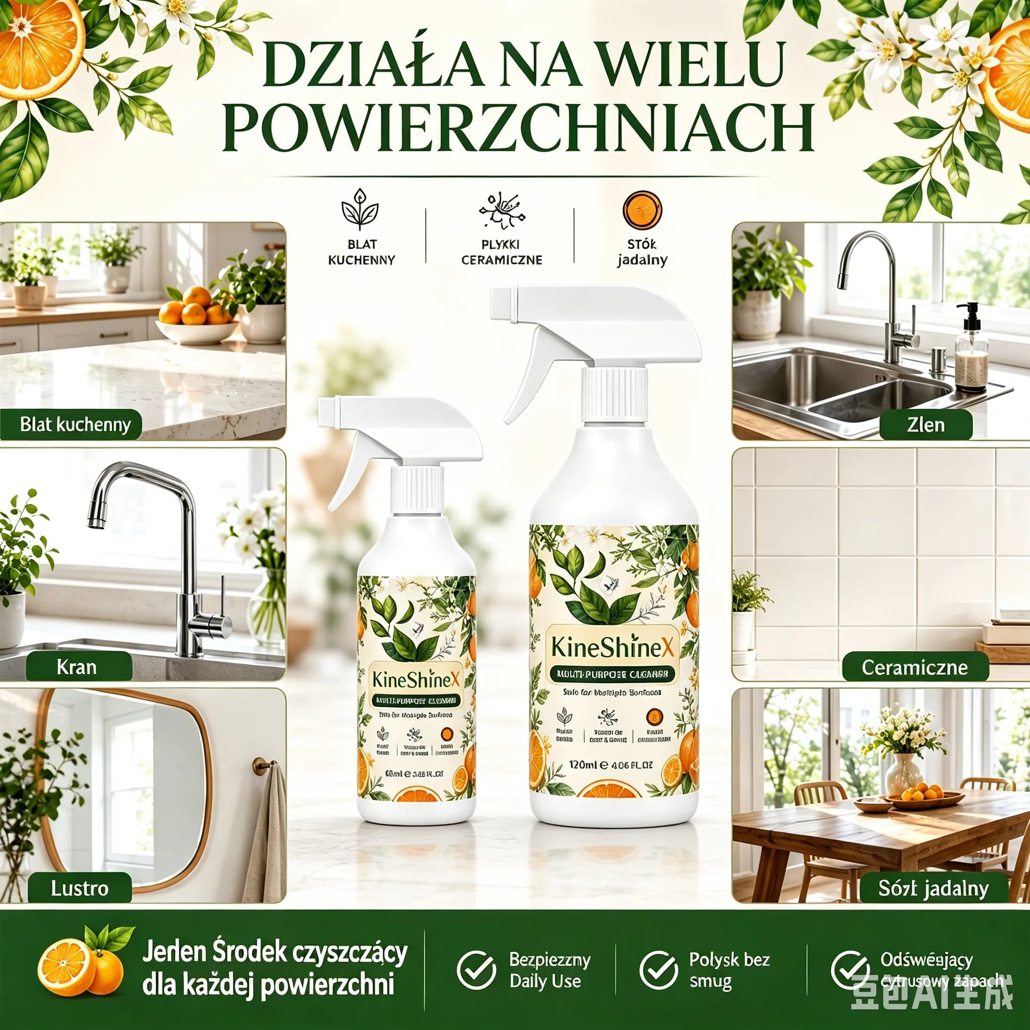 🍊[Zapach pomarańczy]Silny, wielofunkcyjny spray do usuwania oleju – zmniejsza szorowanie, ułatwiając czyszczenie
