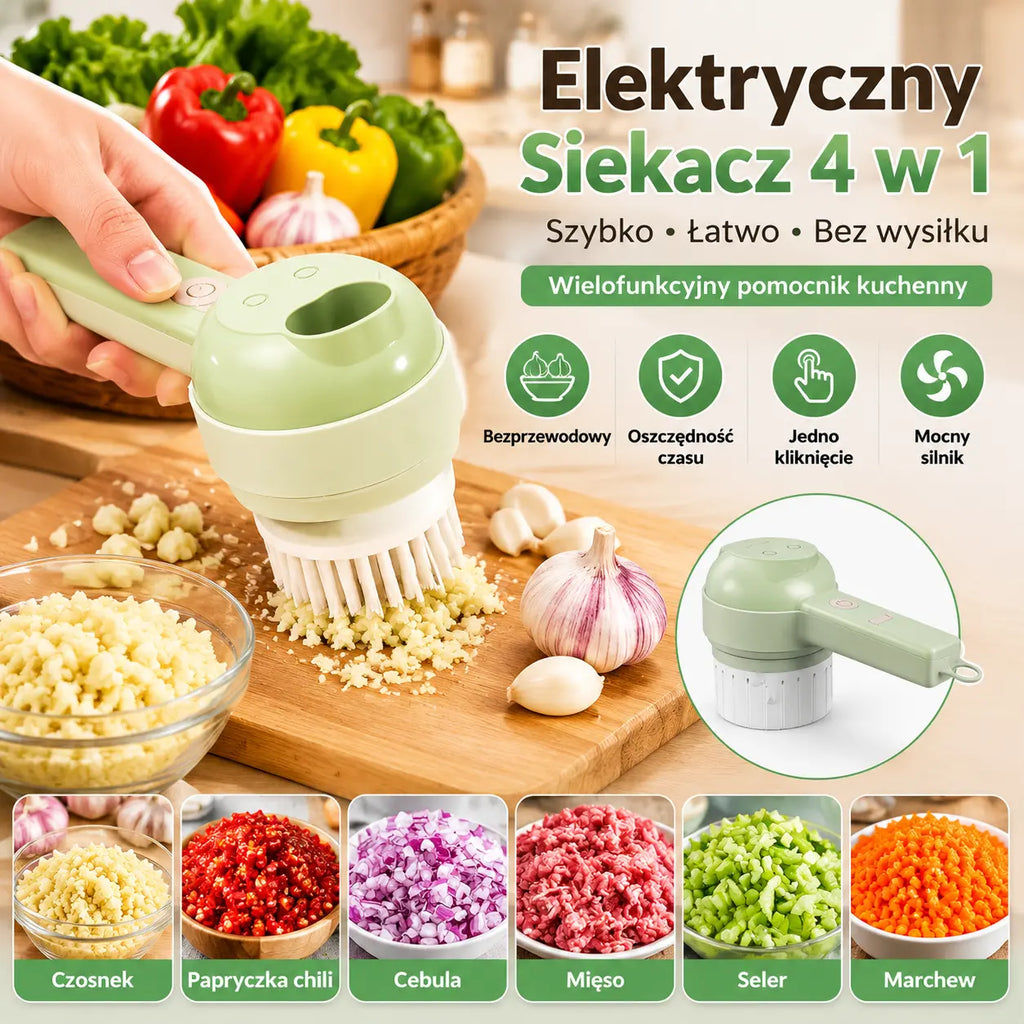 🥗4-w-1 ręczny elektryczny siekacz