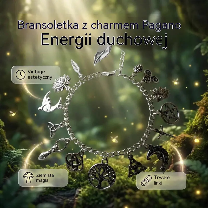 Kup 1, drugą otrzymasz GRATIS!  Regulowana bransoletka vintage z mistycznymi zawieszkami dla kobiet