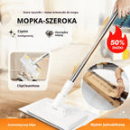 🔥Hit Sprzedaży 【Rabat 50%】Zestaw 4 szt. | Mop z uchwytem na ściereczkę – bezdotykowe wyciskanie, wygodne sprzątanie